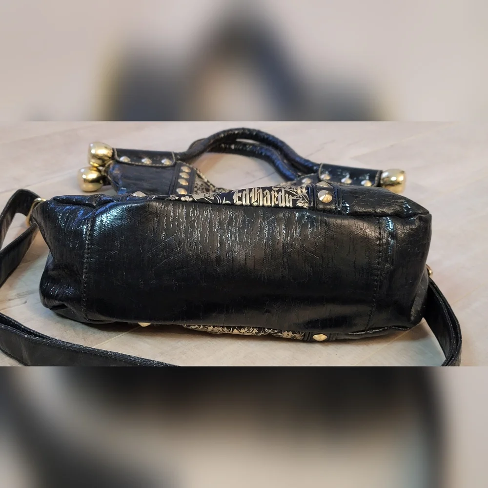 SALE Vintage Ed Hardy Mini Hobo Cross body  Purse 😍 Black with Gold Hardware! - Picture 8 of 15